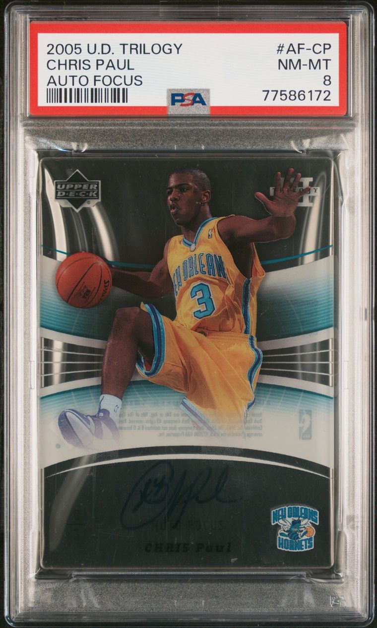 2005 UPPER DECK TRILOGY - CHRIS PAUL AUTOGRAPH - AUTO FOCUS PSA 8