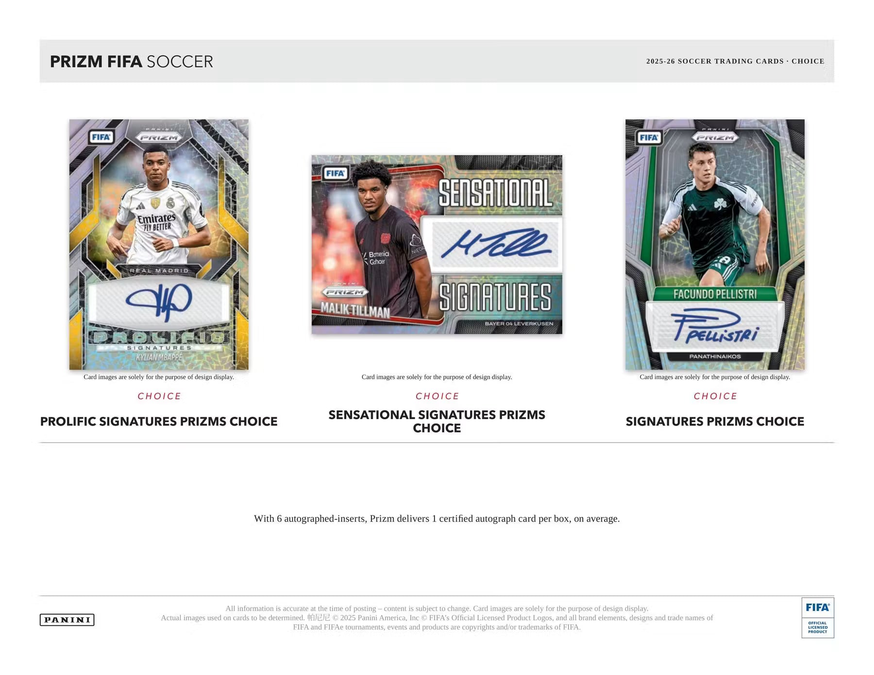 2025/26 Panini Prizm FIFA Soccer Choice Box