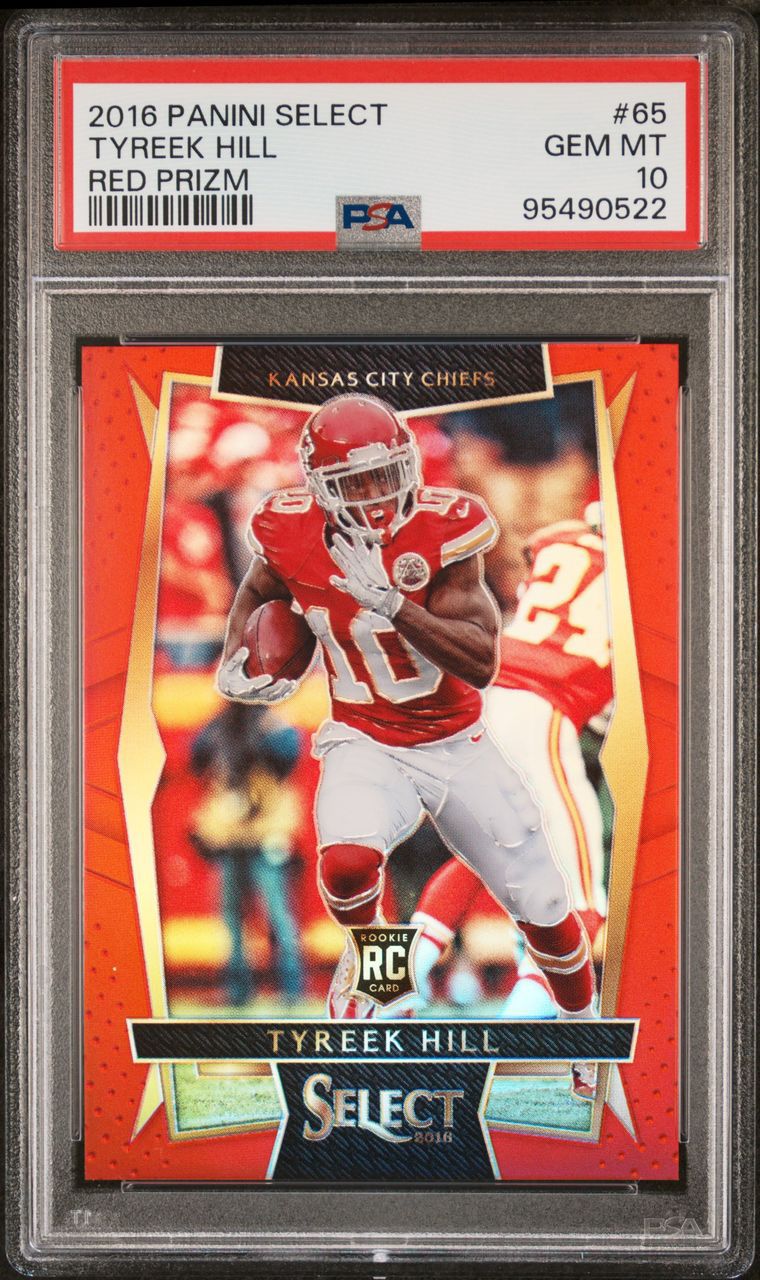 2016 PANINI SELECT - TYREEK HILL ROOKIE - RED PRIZM /99 PSA 10