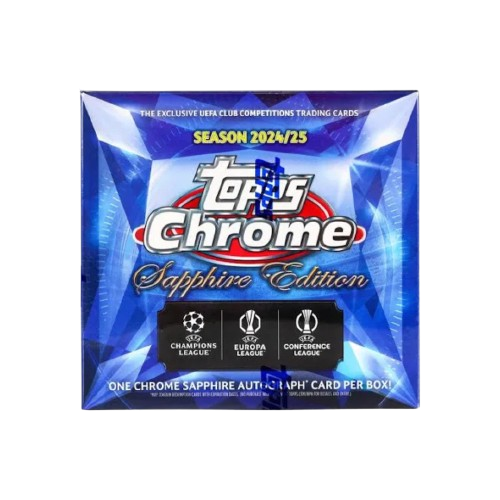 2024/25 Topps Chrome UEFA Club Competitions Sapphire Edition Soccer Box
